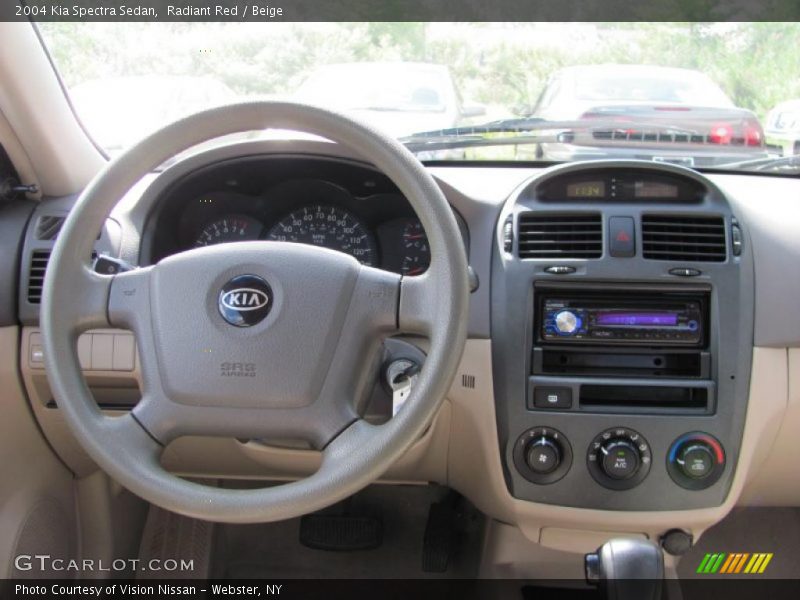 Radiant Red / Beige 2004 Kia Spectra Sedan