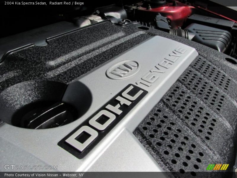Radiant Red / Beige 2004 Kia Spectra Sedan