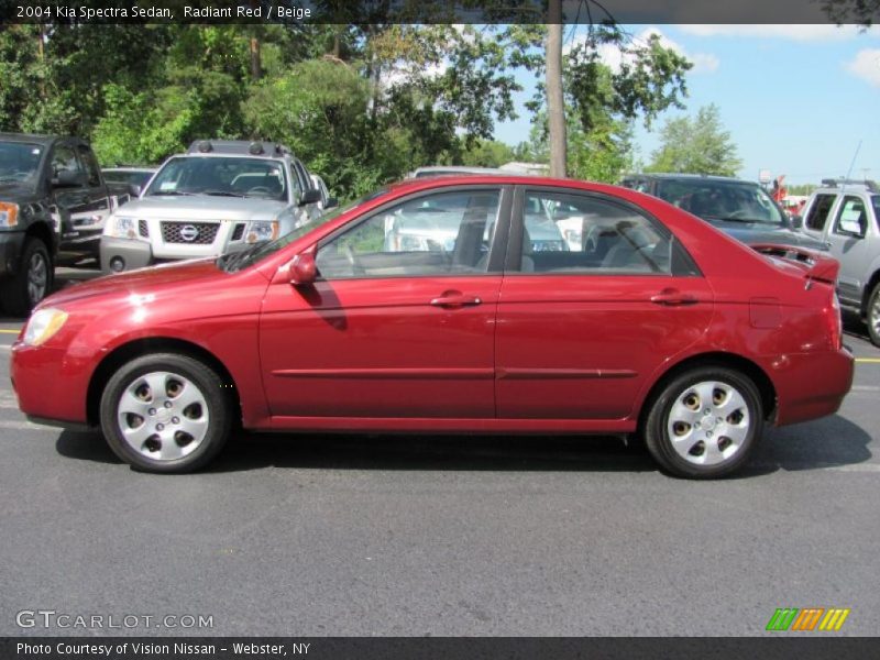 Radiant Red / Beige 2004 Kia Spectra Sedan