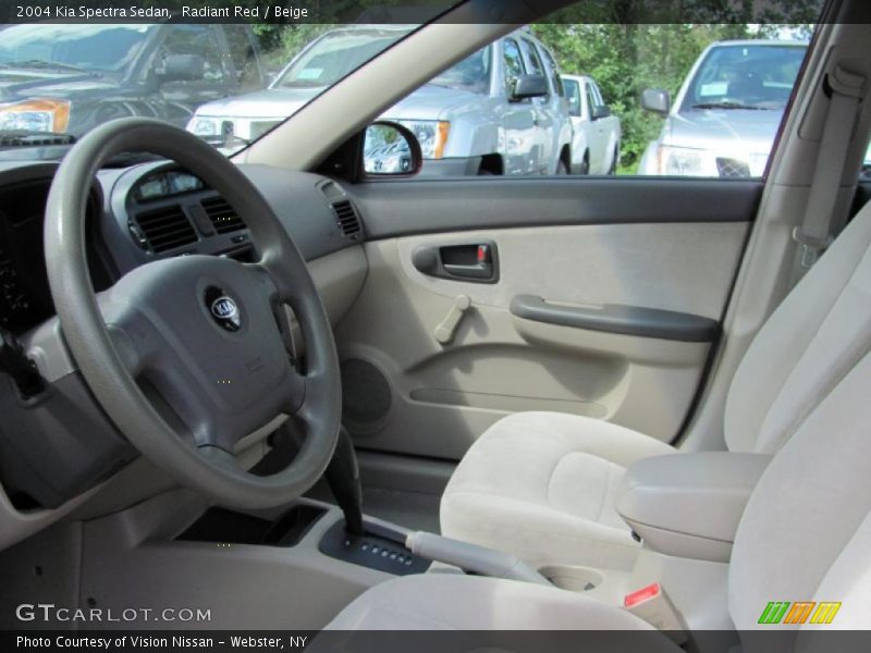 Radiant Red / Beige 2004 Kia Spectra Sedan