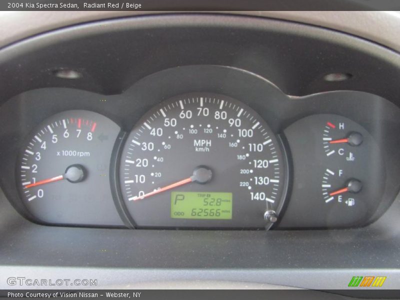 Radiant Red / Beige 2004 Kia Spectra Sedan