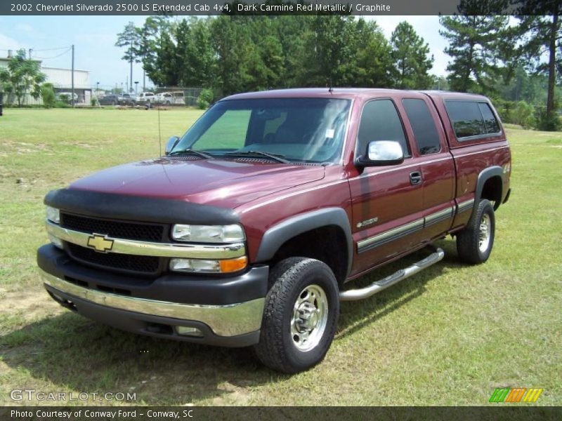 Dark Carmine Red Metallic / Graphite 2002 Chevrolet Silverado 2500 LS Extended Cab 4x4