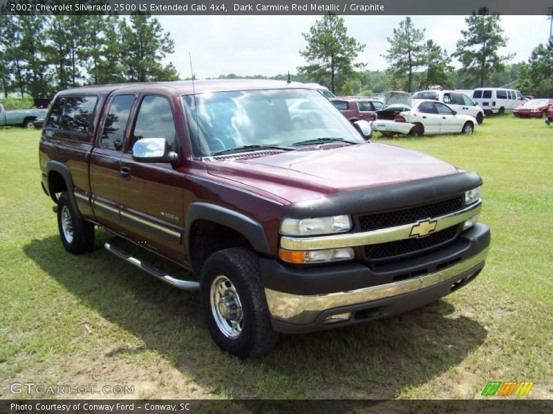 Dark Carmine Red Metallic / Graphite 2002 Chevrolet Silverado 2500 LS Extended Cab 4x4