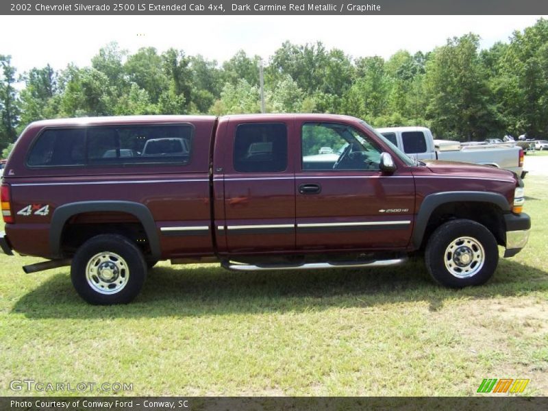 Dark Carmine Red Metallic / Graphite 2002 Chevrolet Silverado 2500 LS Extended Cab 4x4