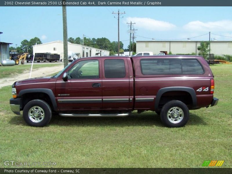 Dark Carmine Red Metallic / Graphite 2002 Chevrolet Silverado 2500 LS Extended Cab 4x4
