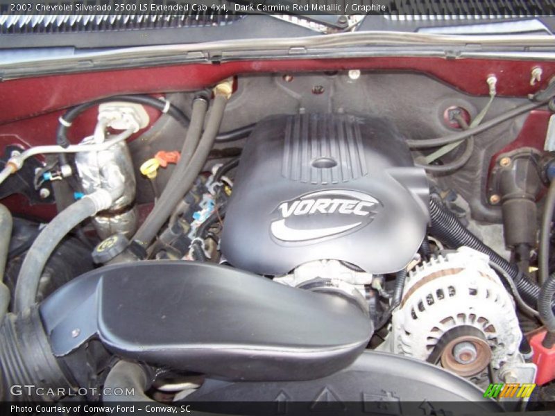 Dark Carmine Red Metallic / Graphite 2002 Chevrolet Silverado 2500 LS Extended Cab 4x4