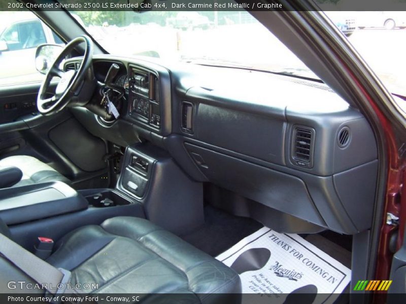 Dark Carmine Red Metallic / Graphite 2002 Chevrolet Silverado 2500 LS Extended Cab 4x4