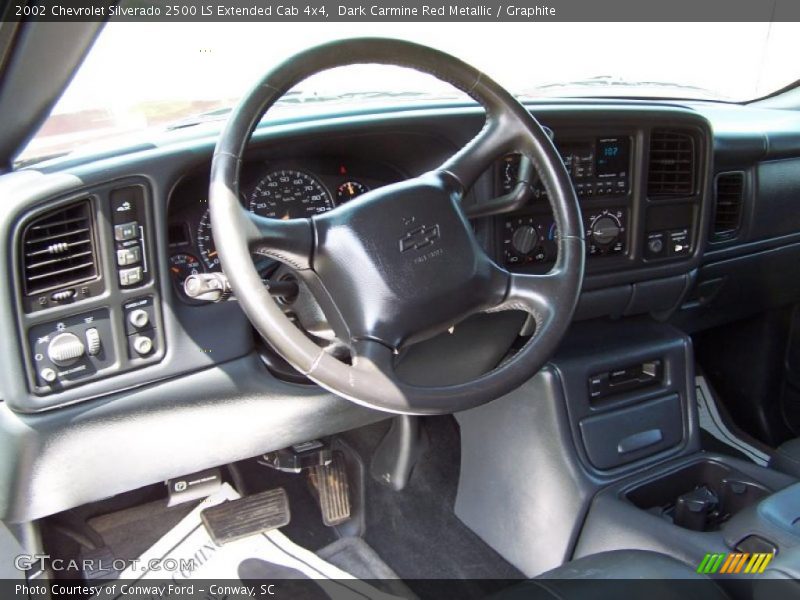 Dark Carmine Red Metallic / Graphite 2002 Chevrolet Silverado 2500 LS Extended Cab 4x4