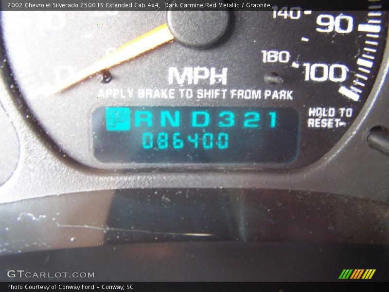 Dark Carmine Red Metallic / Graphite 2002 Chevrolet Silverado 2500 LS Extended Cab 4x4