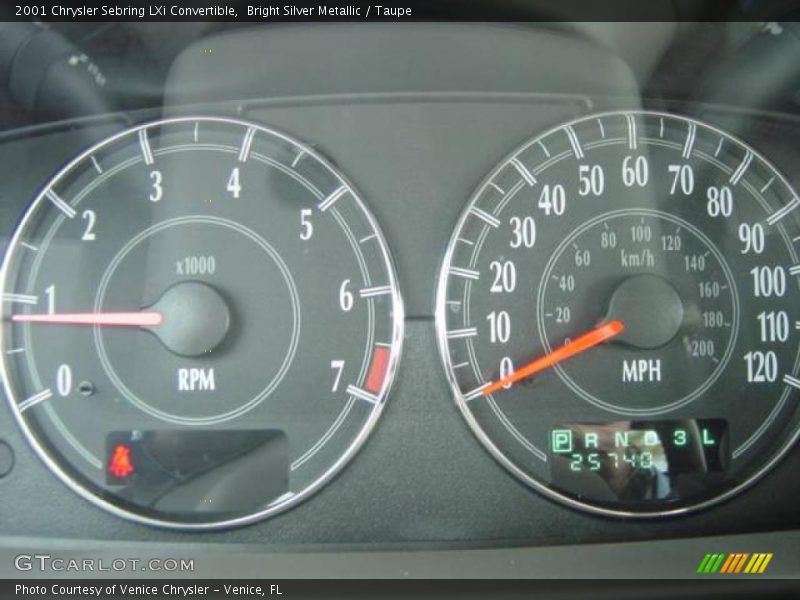 Bright Silver Metallic / Taupe 2001 Chrysler Sebring LXi Convertible