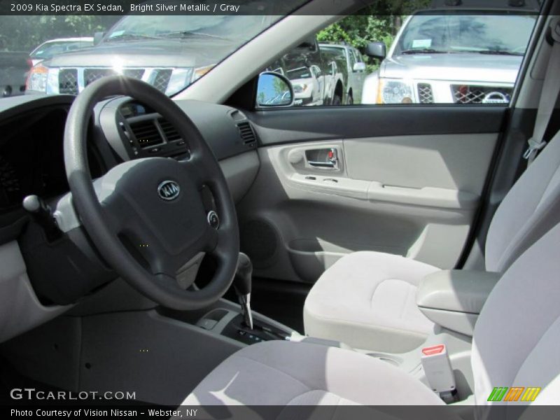 Bright Silver Metallic / Gray 2009 Kia Spectra EX Sedan