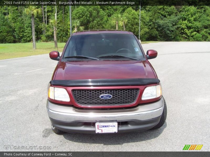 Burgundy Red Metallic / Medium Parchment Beige 2003 Ford F150 Lariat SuperCrew