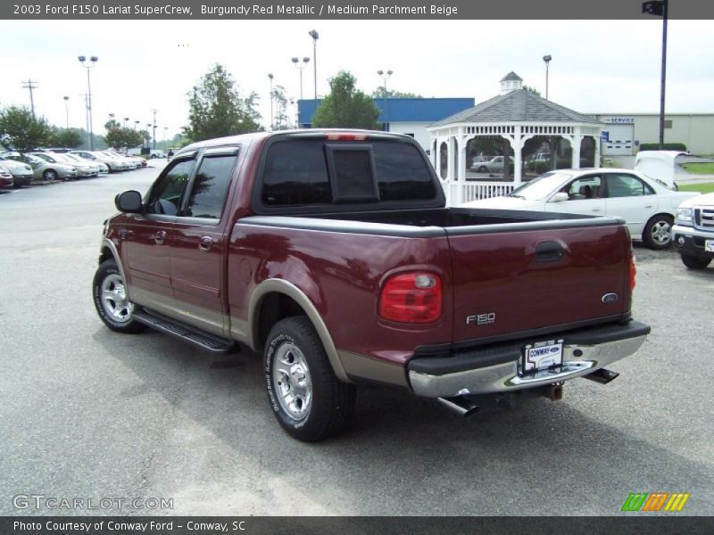 Burgundy Red Metallic / Medium Parchment Beige 2003 Ford F150 Lariat SuperCrew