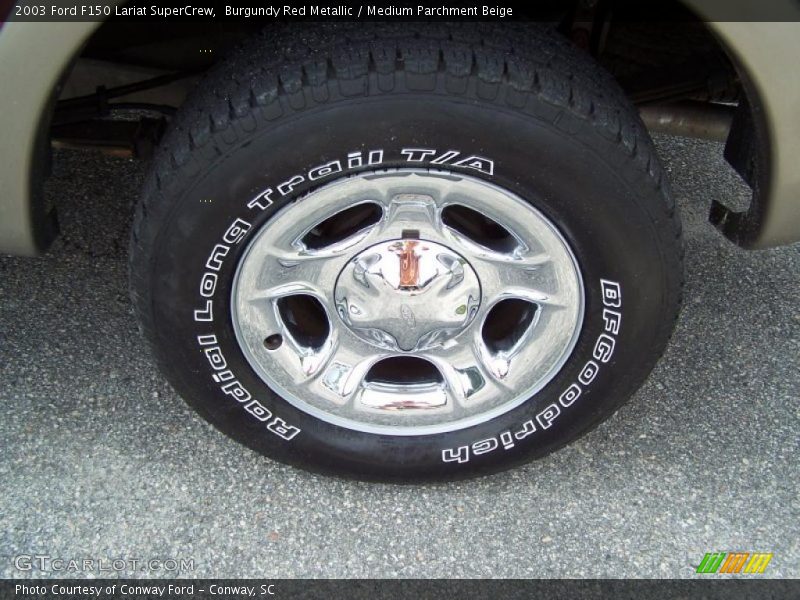 Burgundy Red Metallic / Medium Parchment Beige 2003 Ford F150 Lariat SuperCrew