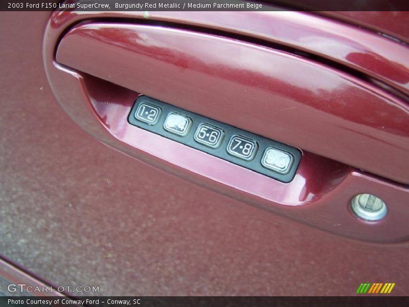Burgundy Red Metallic / Medium Parchment Beige 2003 Ford F150 Lariat SuperCrew