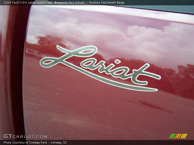 Burgundy Red Metallic / Medium Parchment Beige 2003 Ford F150 Lariat SuperCrew