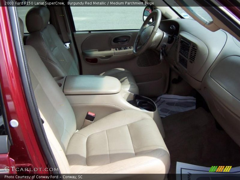 Burgundy Red Metallic / Medium Parchment Beige 2003 Ford F150 Lariat SuperCrew