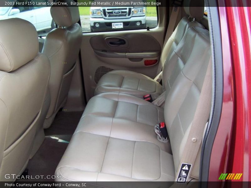 Burgundy Red Metallic / Medium Parchment Beige 2003 Ford F150 Lariat SuperCrew