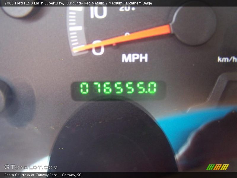 Burgundy Red Metallic / Medium Parchment Beige 2003 Ford F150 Lariat SuperCrew