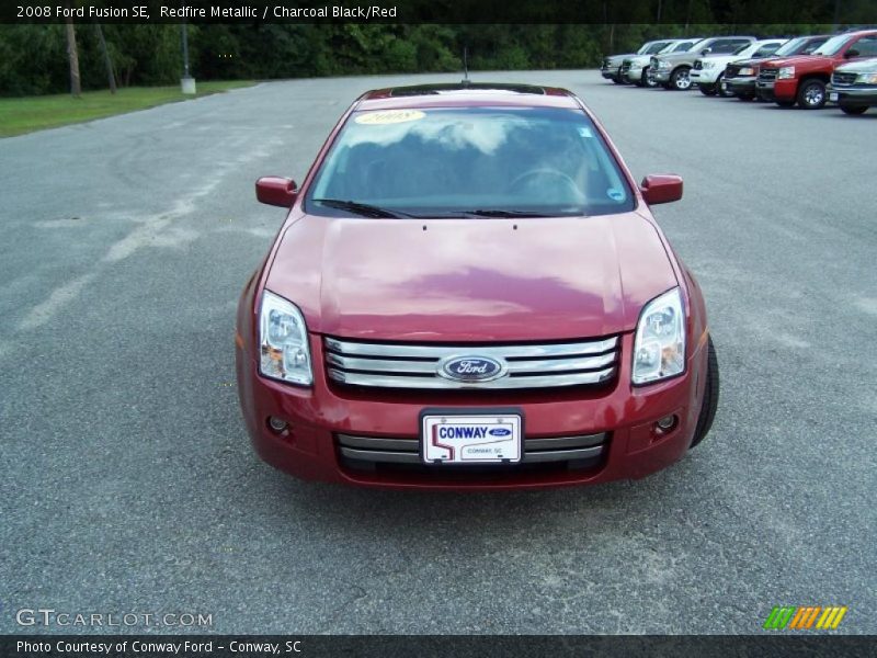 Redfire Metallic / Charcoal Black/Red 2008 Ford Fusion SE