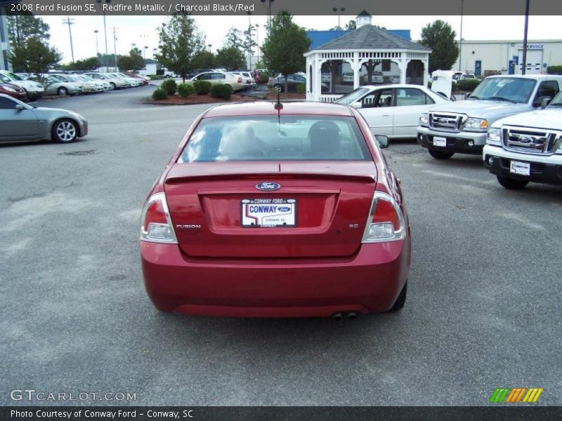 Redfire Metallic / Charcoal Black/Red 2008 Ford Fusion SE