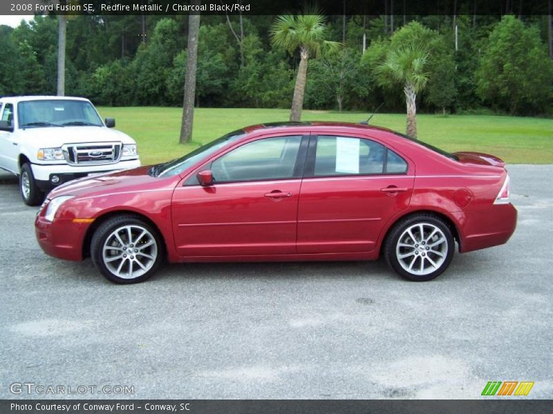 Redfire Metallic / Charcoal Black/Red 2008 Ford Fusion SE