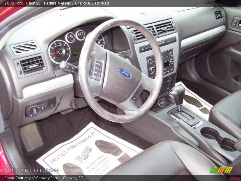 Redfire Metallic / Charcoal Black/Red 2008 Ford Fusion SE