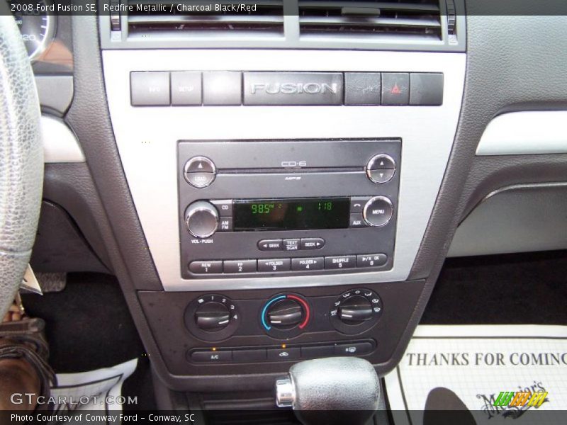 Redfire Metallic / Charcoal Black/Red 2008 Ford Fusion SE