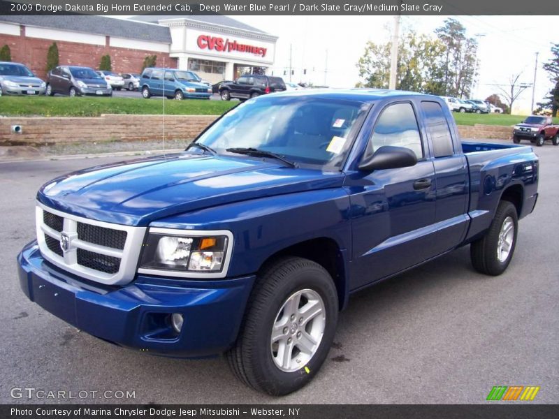 Deep Water Blue Pearl / Dark Slate Gray/Medium Slate Gray 2009 Dodge Dakota Big Horn Extended Cab