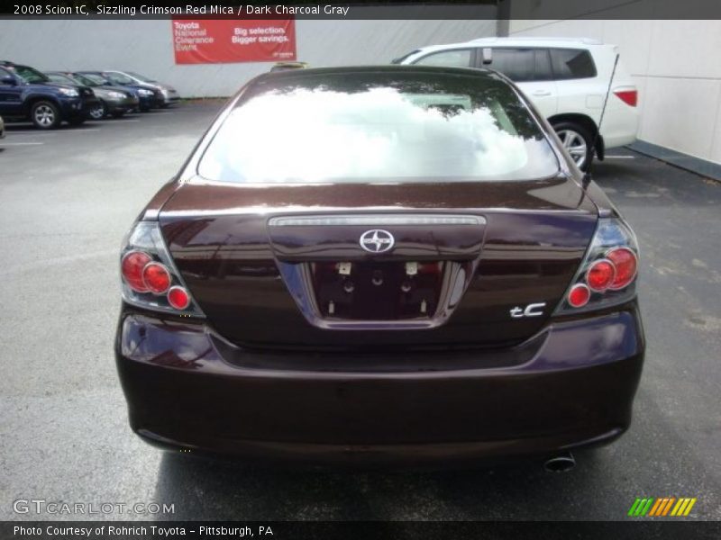 Sizzling Crimson Red Mica / Dark Charcoal Gray 2008 Scion tC