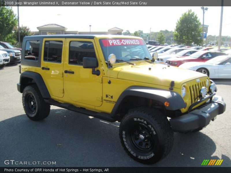 Detonator Yellow / Dark Slate Gray/Med Slate Gray 2008 Jeep Wrangler Unlimited X