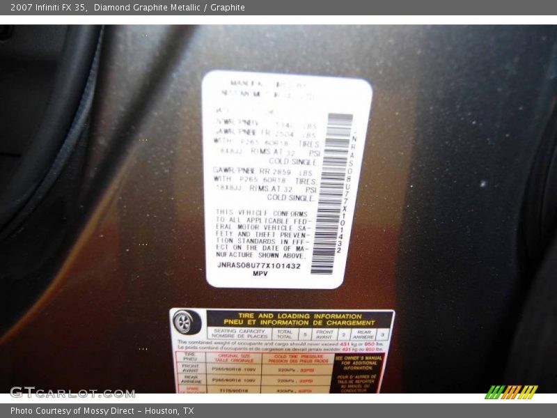 Diamond Graphite Metallic / Graphite 2007 Infiniti FX 35