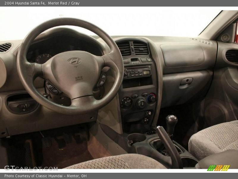 Merlot Red / Gray 2004 Hyundai Santa Fe