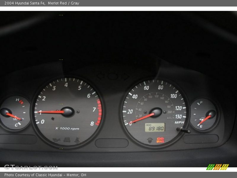 Merlot Red / Gray 2004 Hyundai Santa Fe