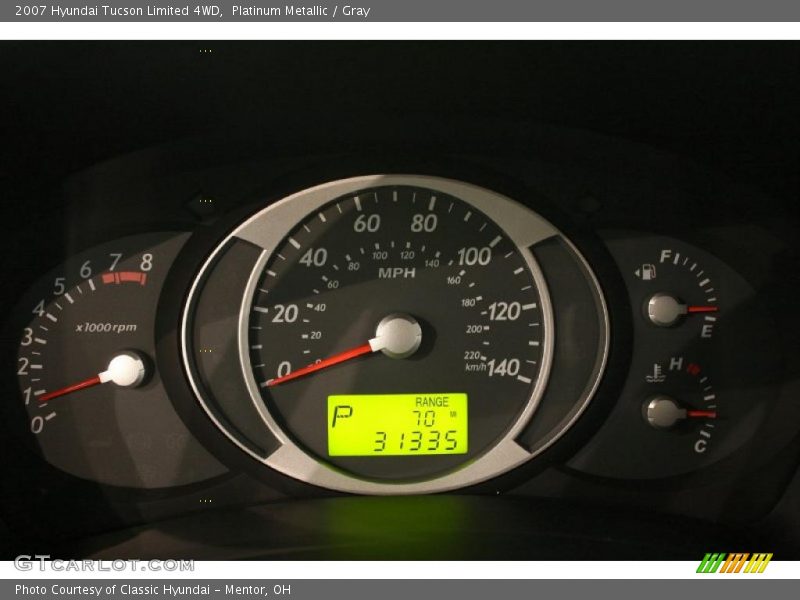 Platinum Metallic / Gray 2007 Hyundai Tucson Limited 4WD