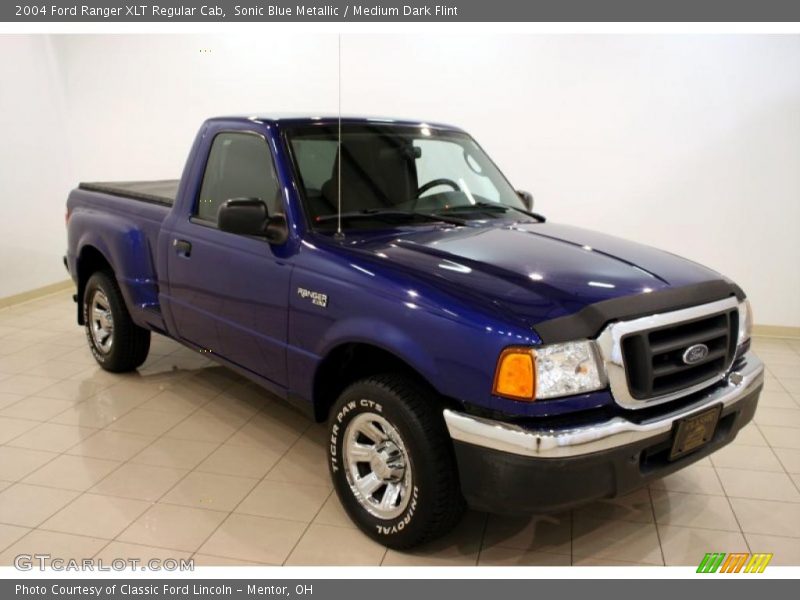 Sonic Blue Metallic / Medium Dark Flint 2004 Ford Ranger XLT Regular Cab