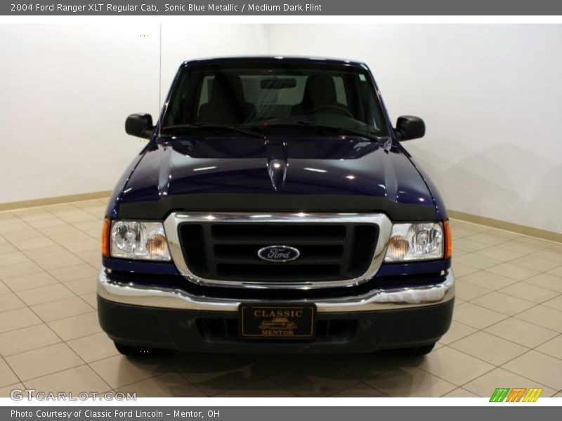 Sonic Blue Metallic / Medium Dark Flint 2004 Ford Ranger XLT Regular Cab