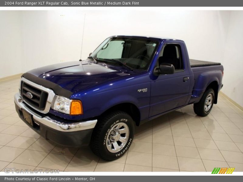 Sonic Blue Metallic / Medium Dark Flint 2004 Ford Ranger XLT Regular Cab