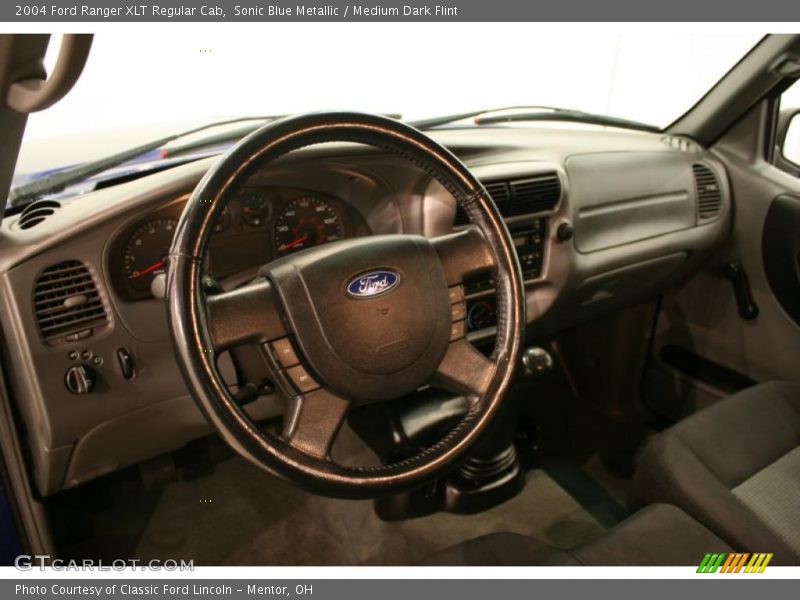 Sonic Blue Metallic / Medium Dark Flint 2004 Ford Ranger XLT Regular Cab