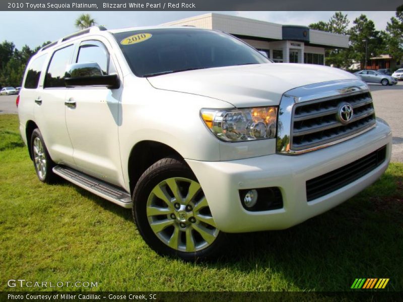 Blizzard White Pearl / Red Rock 2010 Toyota Sequoia Platinum