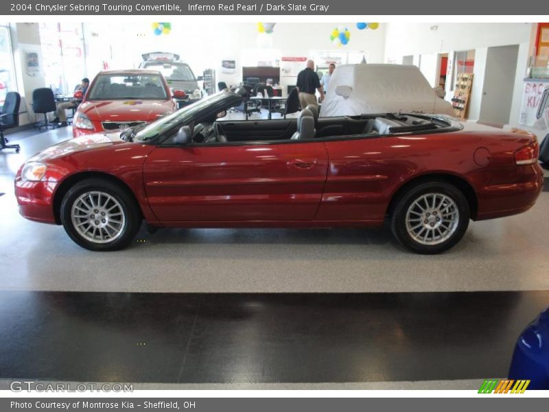 Inferno Red Pearl / Dark Slate Gray 2004 Chrysler Sebring Touring Convertible
