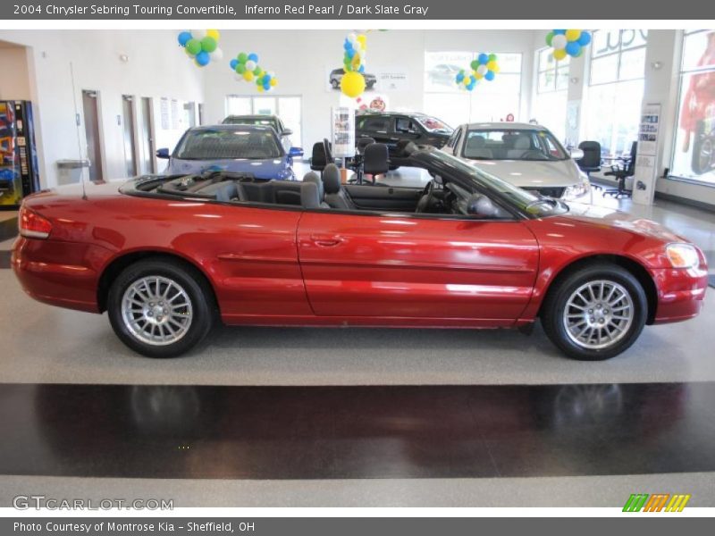 Inferno Red Pearl / Dark Slate Gray 2004 Chrysler Sebring Touring Convertible