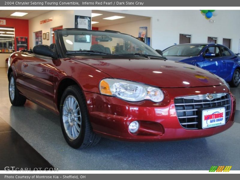 Inferno Red Pearl / Dark Slate Gray 2004 Chrysler Sebring Touring Convertible