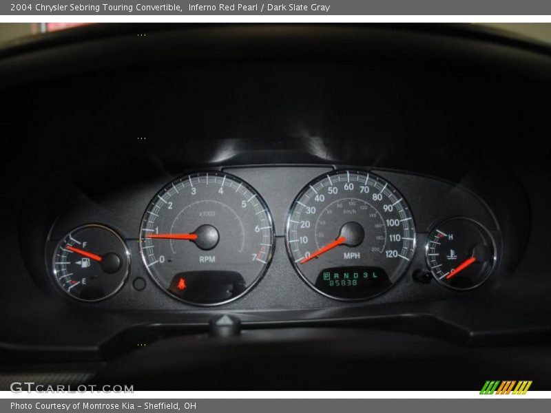 Inferno Red Pearl / Dark Slate Gray 2004 Chrysler Sebring Touring Convertible