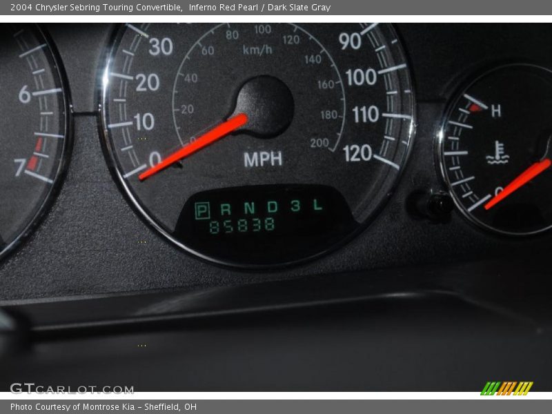 Inferno Red Pearl / Dark Slate Gray 2004 Chrysler Sebring Touring Convertible