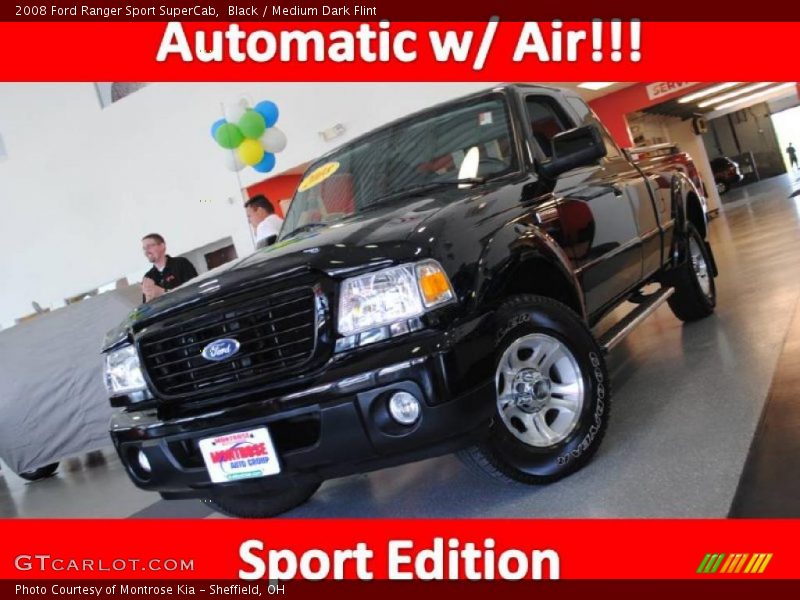 Black / Medium Dark Flint 2008 Ford Ranger Sport SuperCab