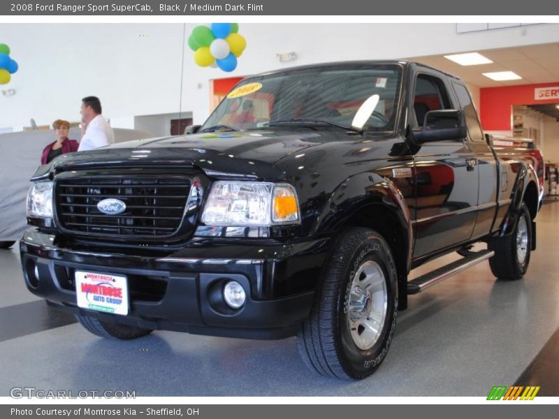 Black / Medium Dark Flint 2008 Ford Ranger Sport SuperCab