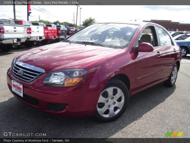 Spicy Red Metallic / Gray 2009 Kia Spectra EX Sedan
