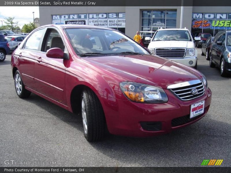 Spicy Red Metallic / Gray 2009 Kia Spectra EX Sedan