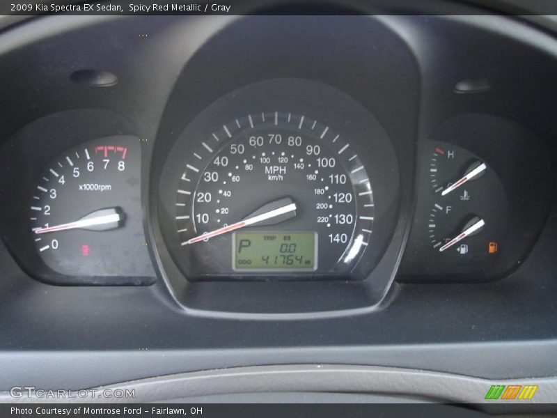 Spicy Red Metallic / Gray 2009 Kia Spectra EX Sedan